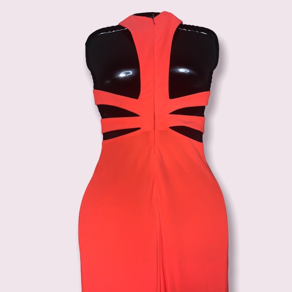 La Femme Coral Prom Dress Size 4 Petite - Picture 10 of 11